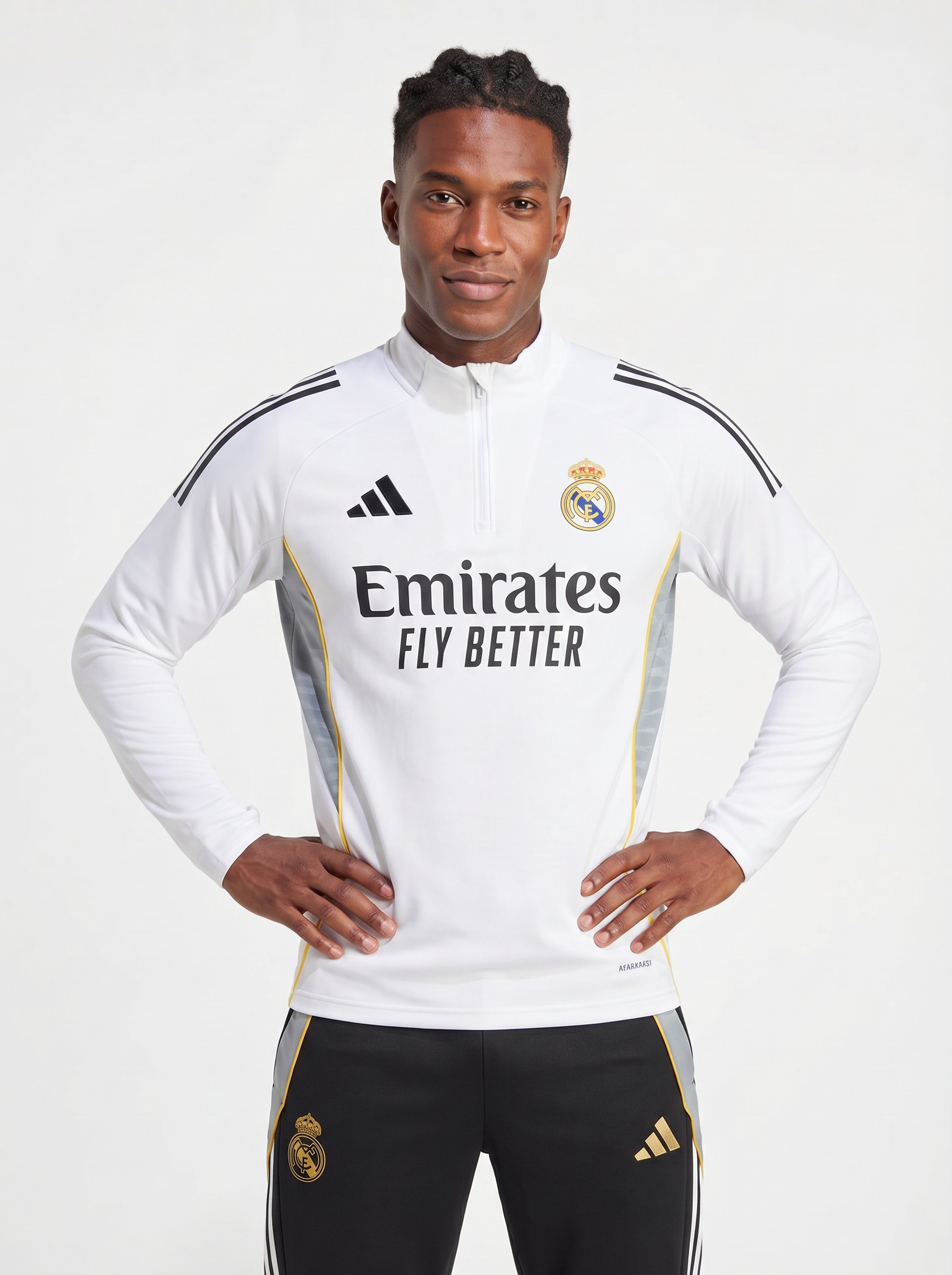 2025/2026 REAL MADRID WHITE AND BLACK TRACKSUIT